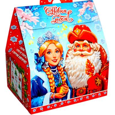 Сладкий подарок на Новый Год в картонной упаковке весом 700 грамм